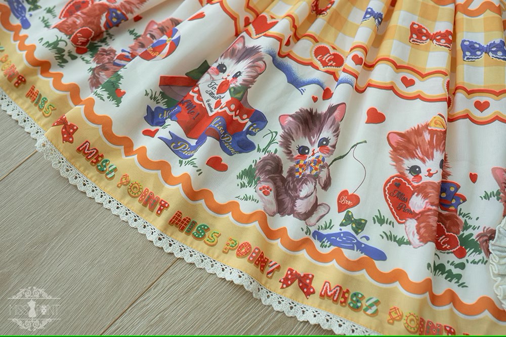 【予約販売】Sweet Kittyレトロフライングスリーブジャンパースカート