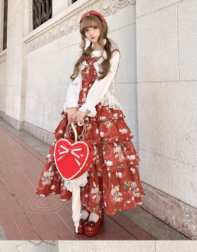【再販・受注予約5/18まで】Camellia Berry ジャンパースカート ティアードタイプ・ロング丈