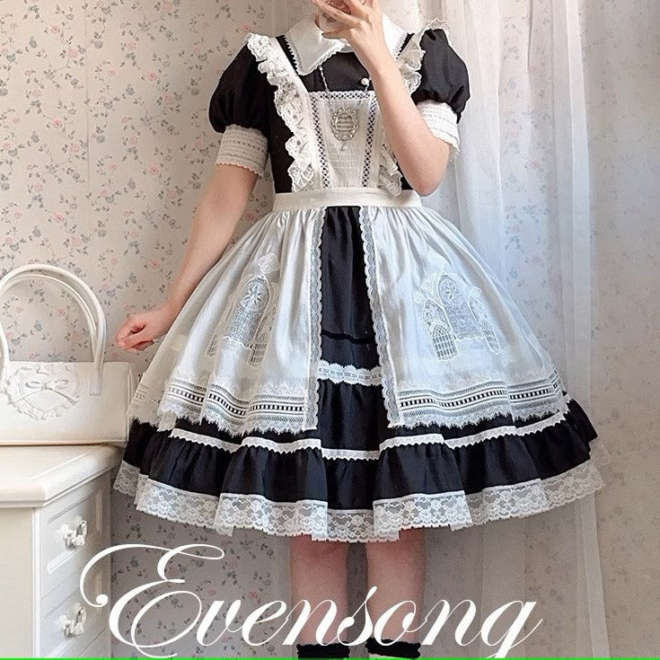 Evensong 半袖白襟ワンピース