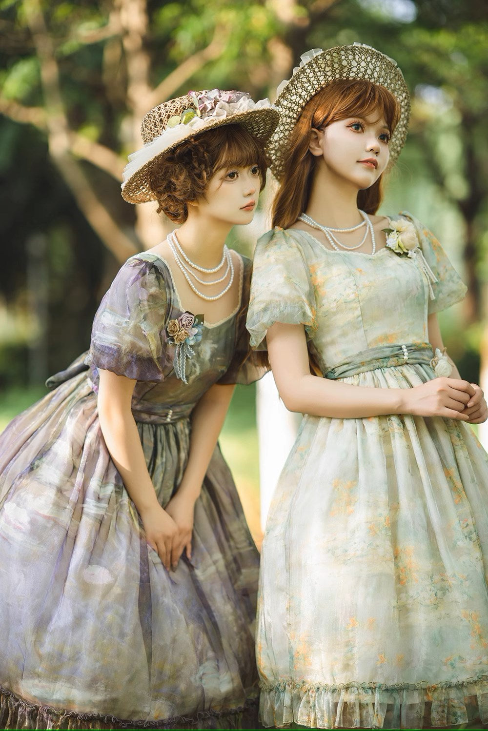 【予約販売】Elegance Greek 油彩画風プリントワンピース