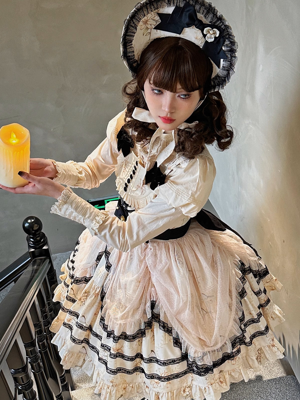 【再販・受注予約2/3まで】Lily and Wind メッシュヴェール付きジャンパースカート