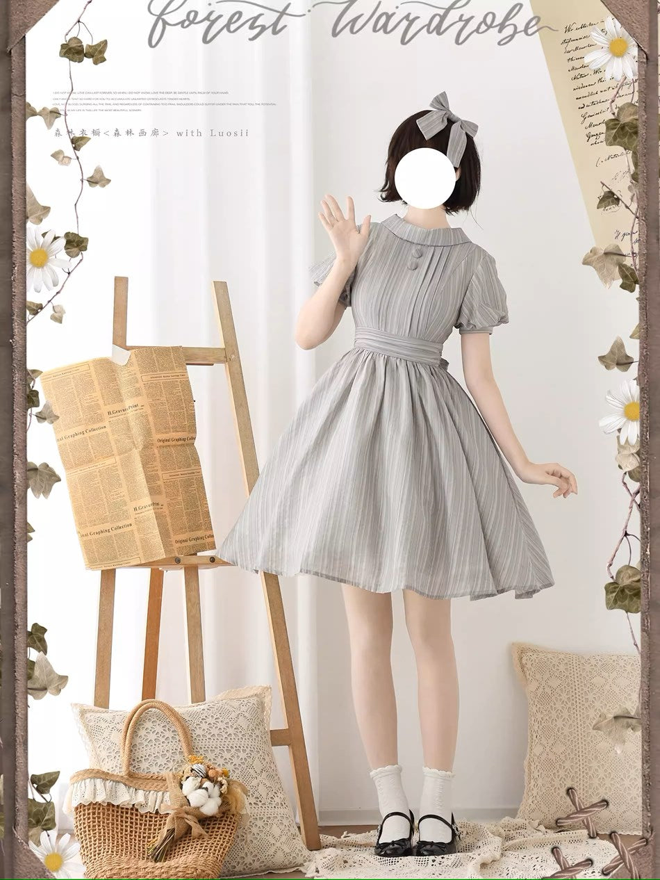 [Pre-order] Forest Gallery Retro Elegant Dress with Ribbon Hair Accessory Type 3