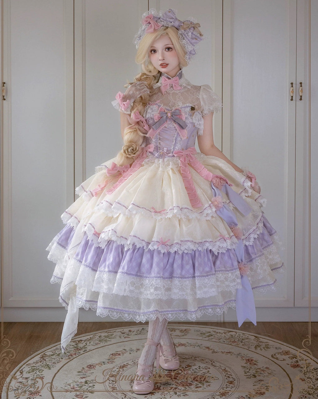 【再販・受注予約8/8まで】Dream Alice ラグジュアリーセットアップ／パープル／ロング丈