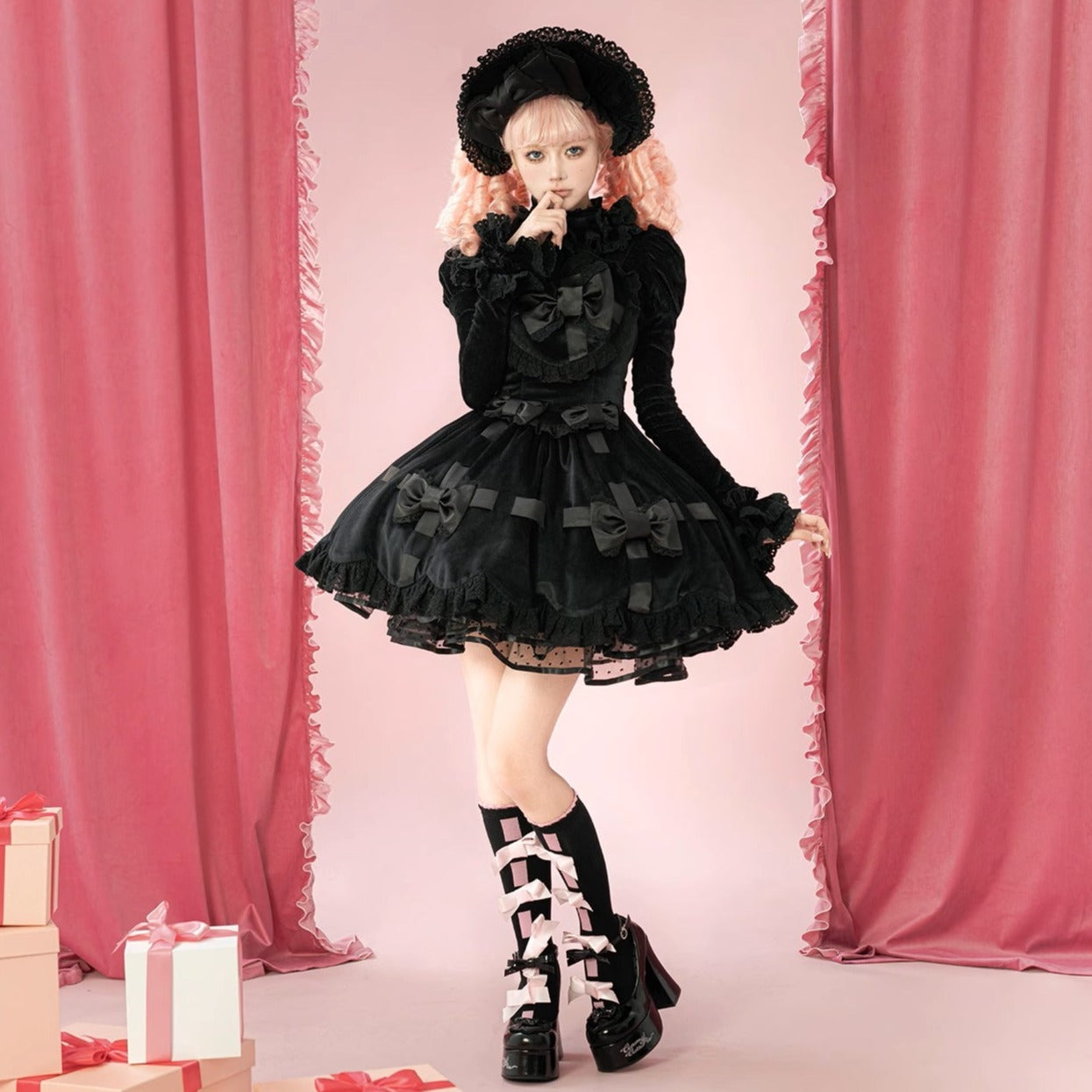 Ribbon Gift Box ミニ丈ジャンパースカート
