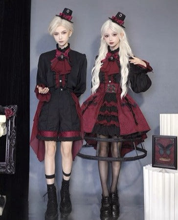 【受注予約7/11まで】Evil Twins Red ゴスロリ ブラウス・ベスト・マント・スカート【4点で10%オフ】