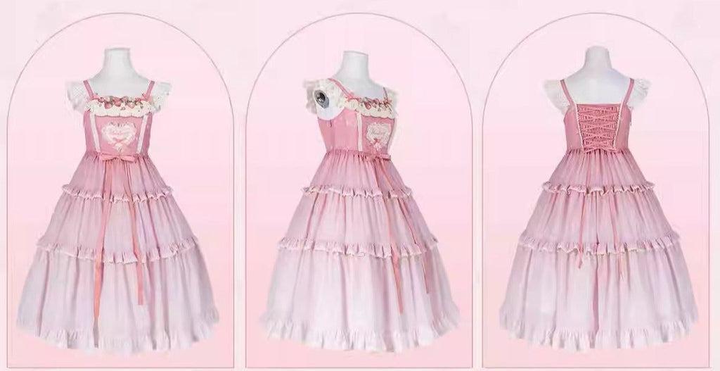 Strawberry Chiffon ジャンパースカート