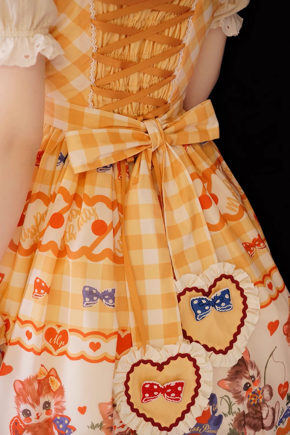 【予約販売】Sweet Kittyレトロフライングスリーブジャンパースカート