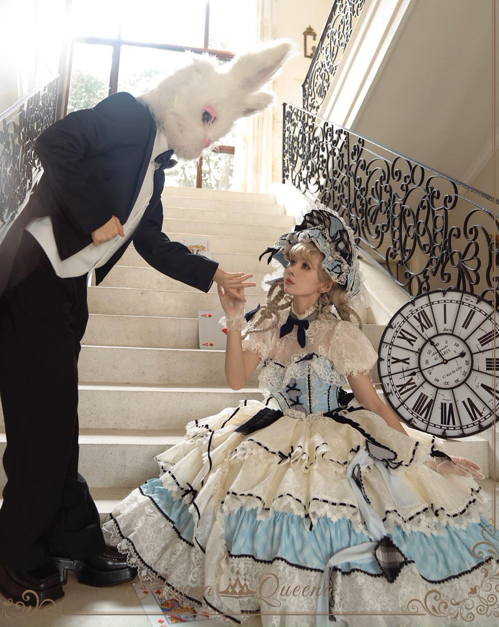 【再販・受注予約8/8まで】Dream Alice ラグジュアリーセットアップ／アリスブルー／ロング丈