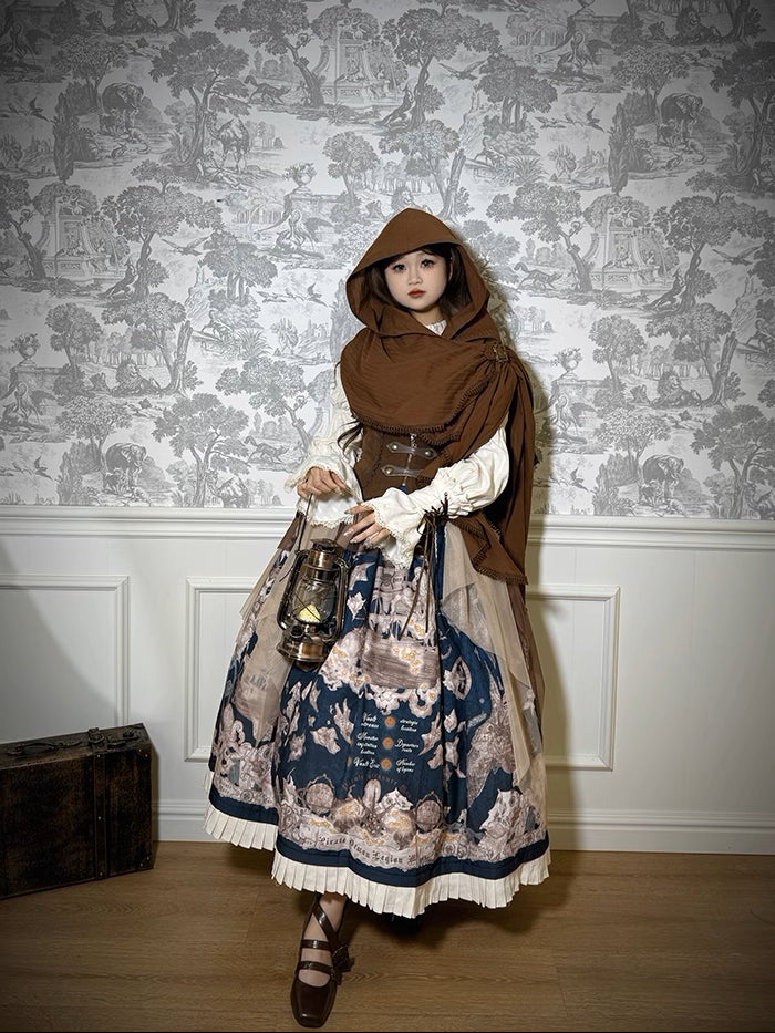 [Sale period ended] Treasure Hunt Map Hooded Stole