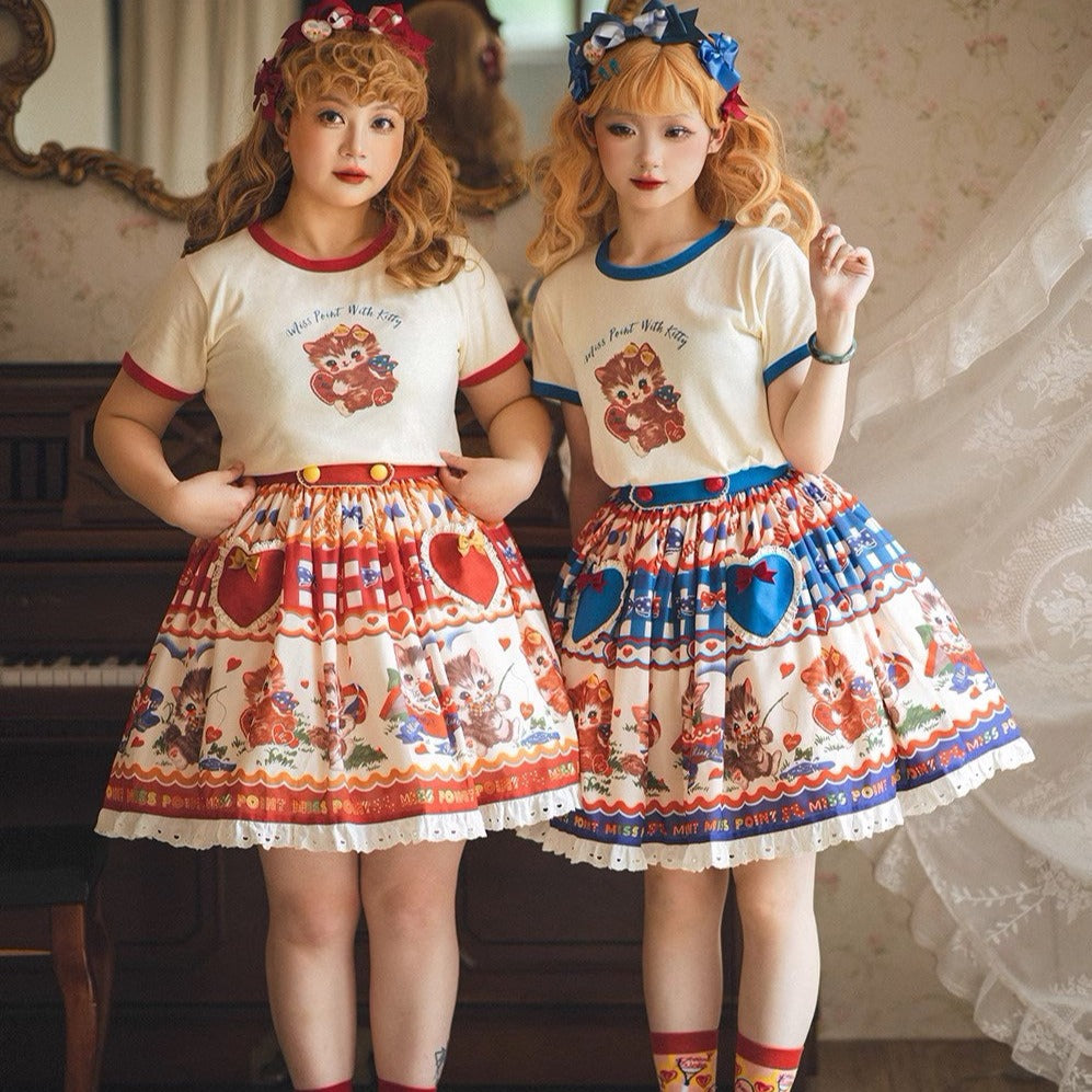 【予約販売】Sweet Kittyレトロサスペンダースカート