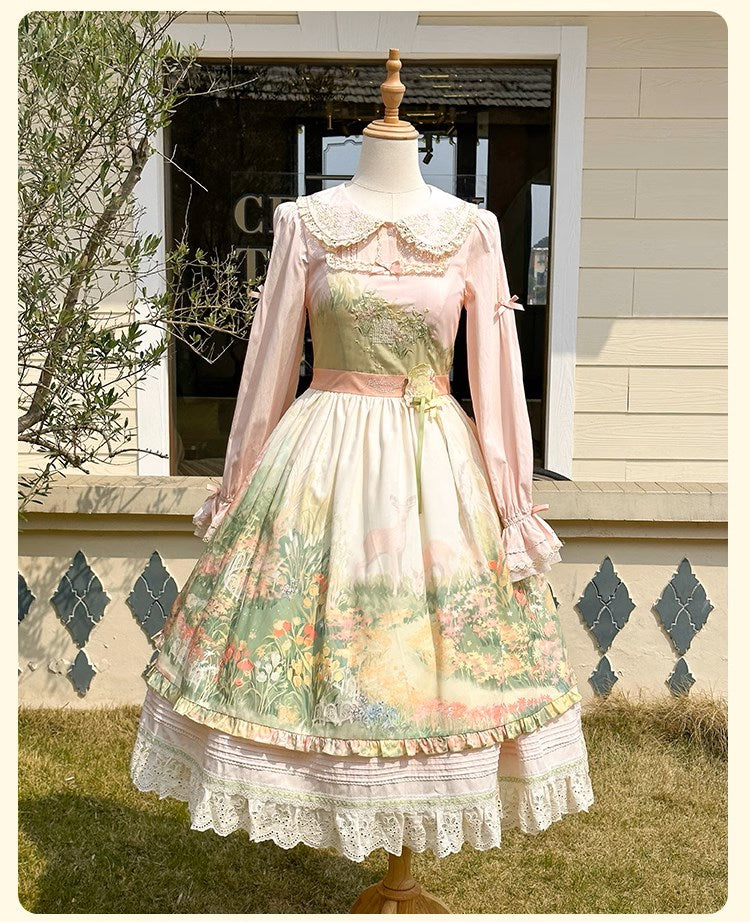 【再販・受注予約2/12まで】Fragrant Grass プリントジャンパースカート