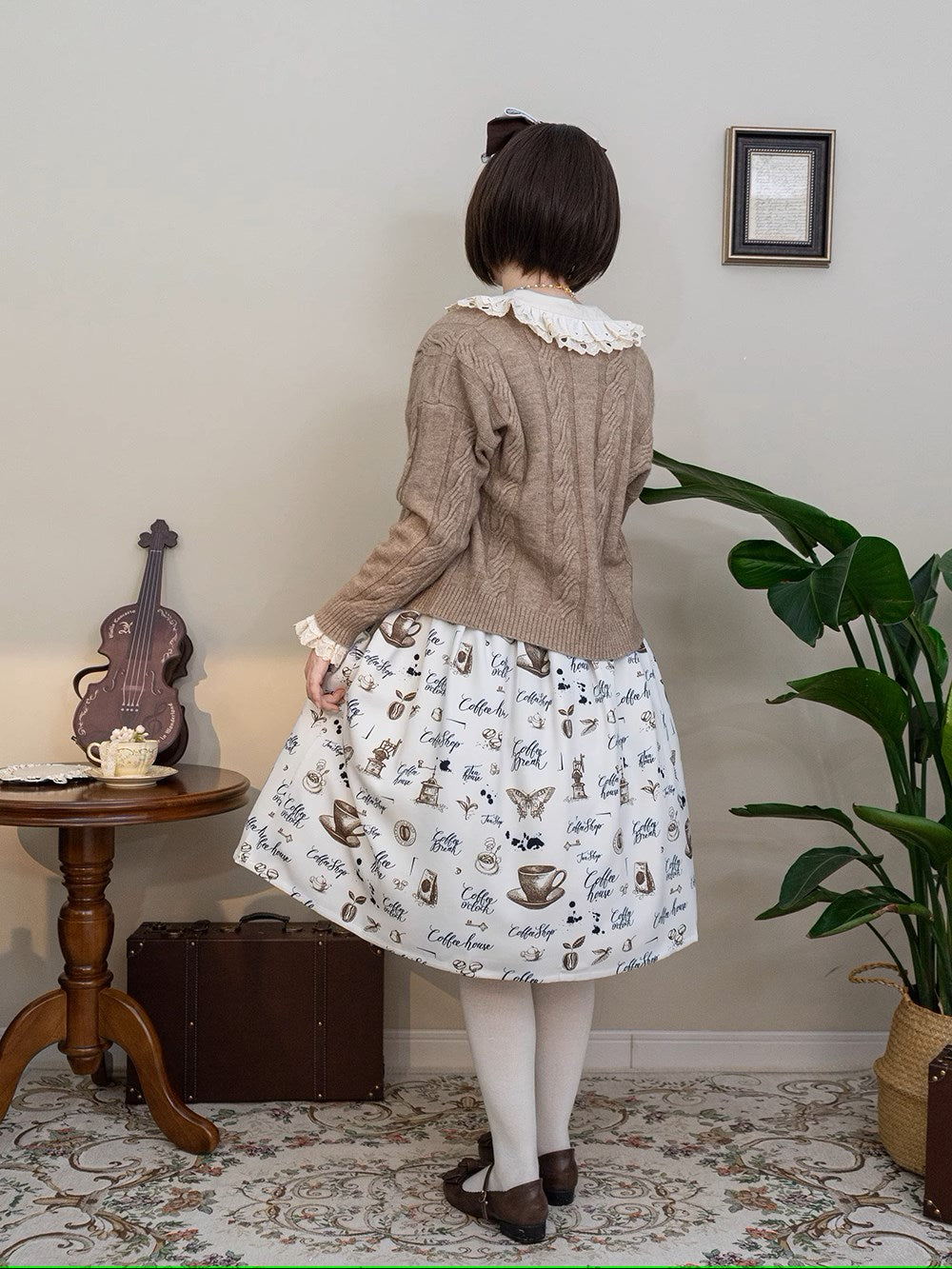 Caramel Latte Sweet Retro Girly Skirt