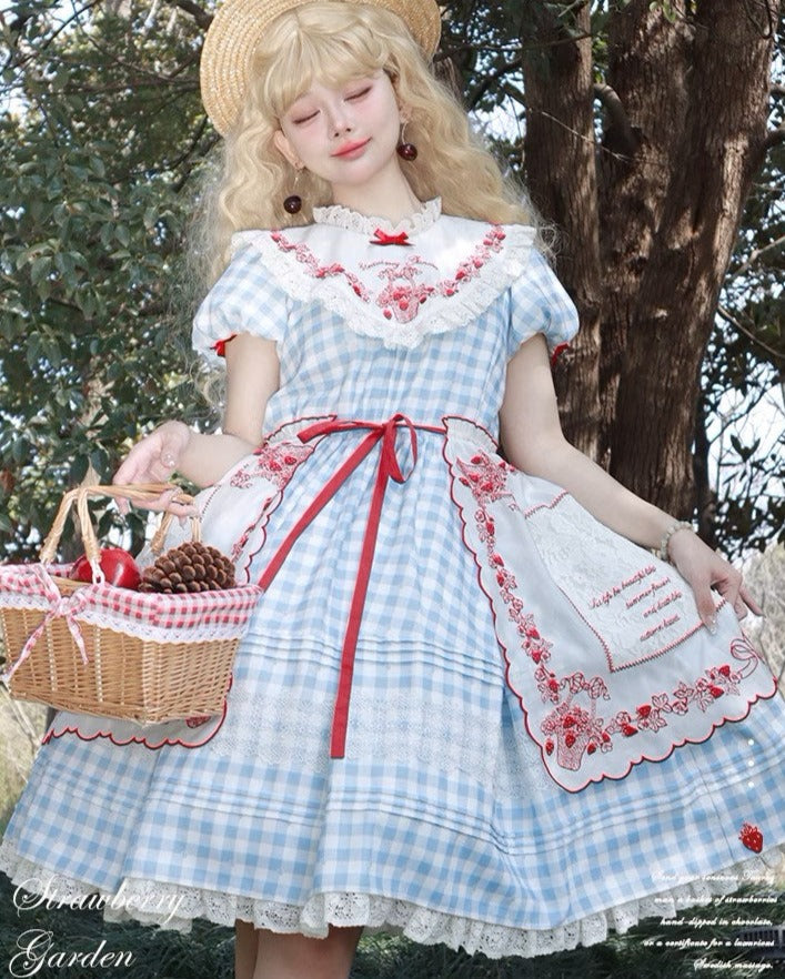 Strawberry Basket スタンドカラーワンピース