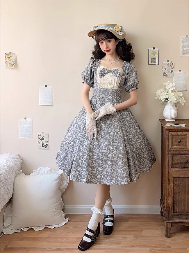 Floral Poetry Classical Short Sleeve Dress