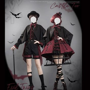 【受注予約7/11まで】Evil Twins Red 皇子系 ブラウス・ベスト・マント・パンツ【4点購入で10%オフ】