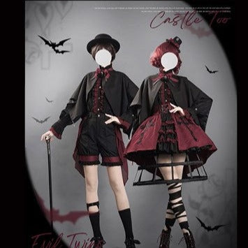 【受注予約7/11まで】Evil Twins Red ゴスロリ ブラウス・ベスト・マント・スカート【4点で10%オフ】