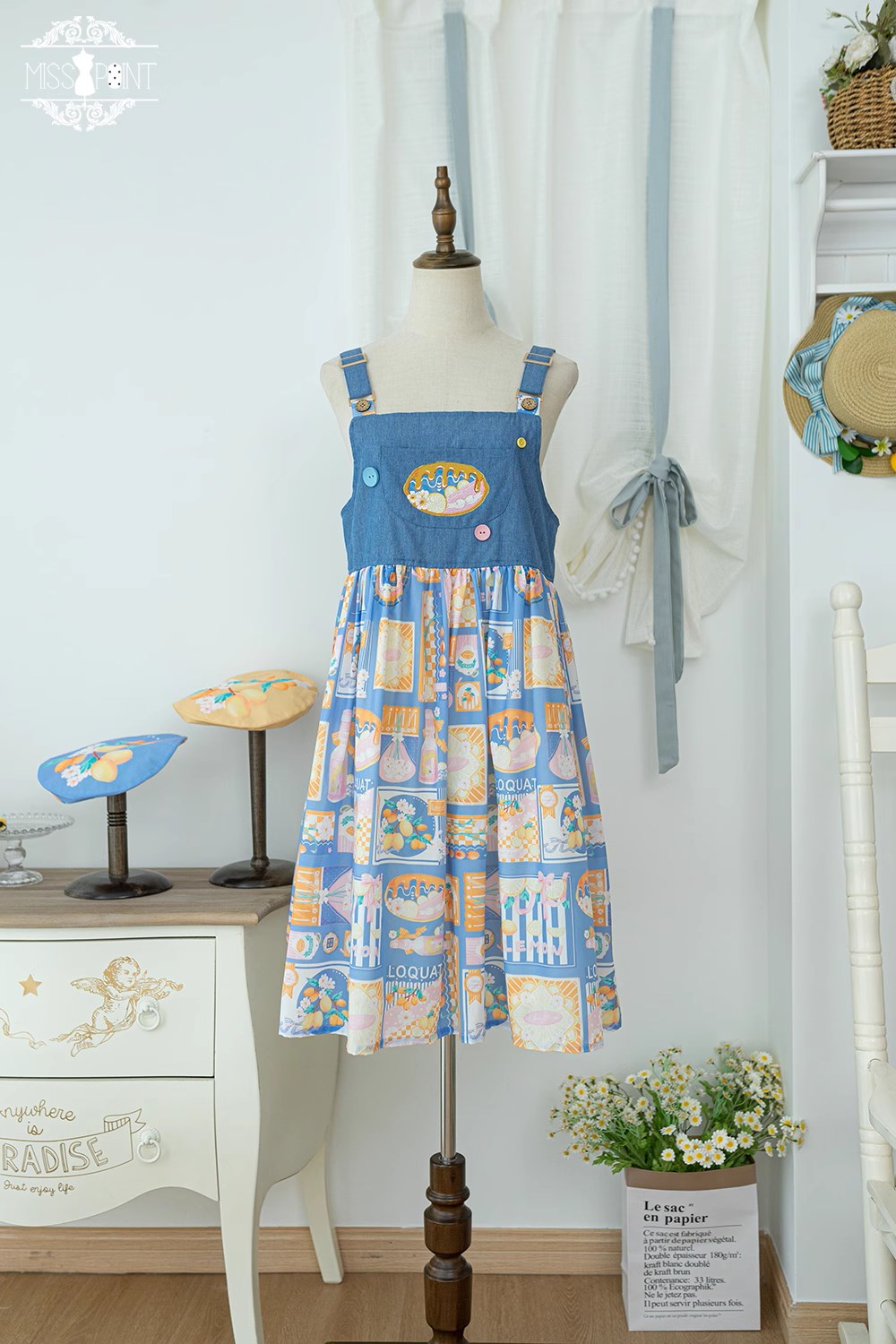 Loquat and Lemon suspender jumper skirt