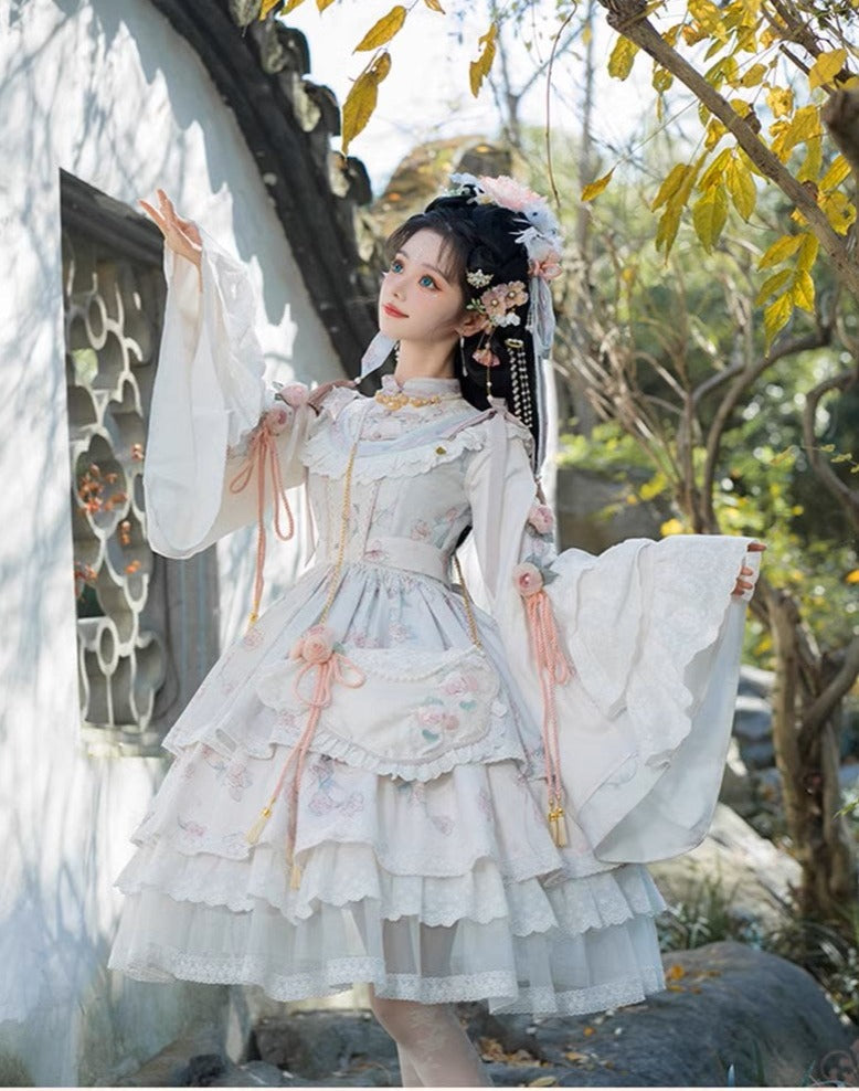 [Sale period ended] Rakushinka-Vernal Equinox-Long sleeve Mao color dress