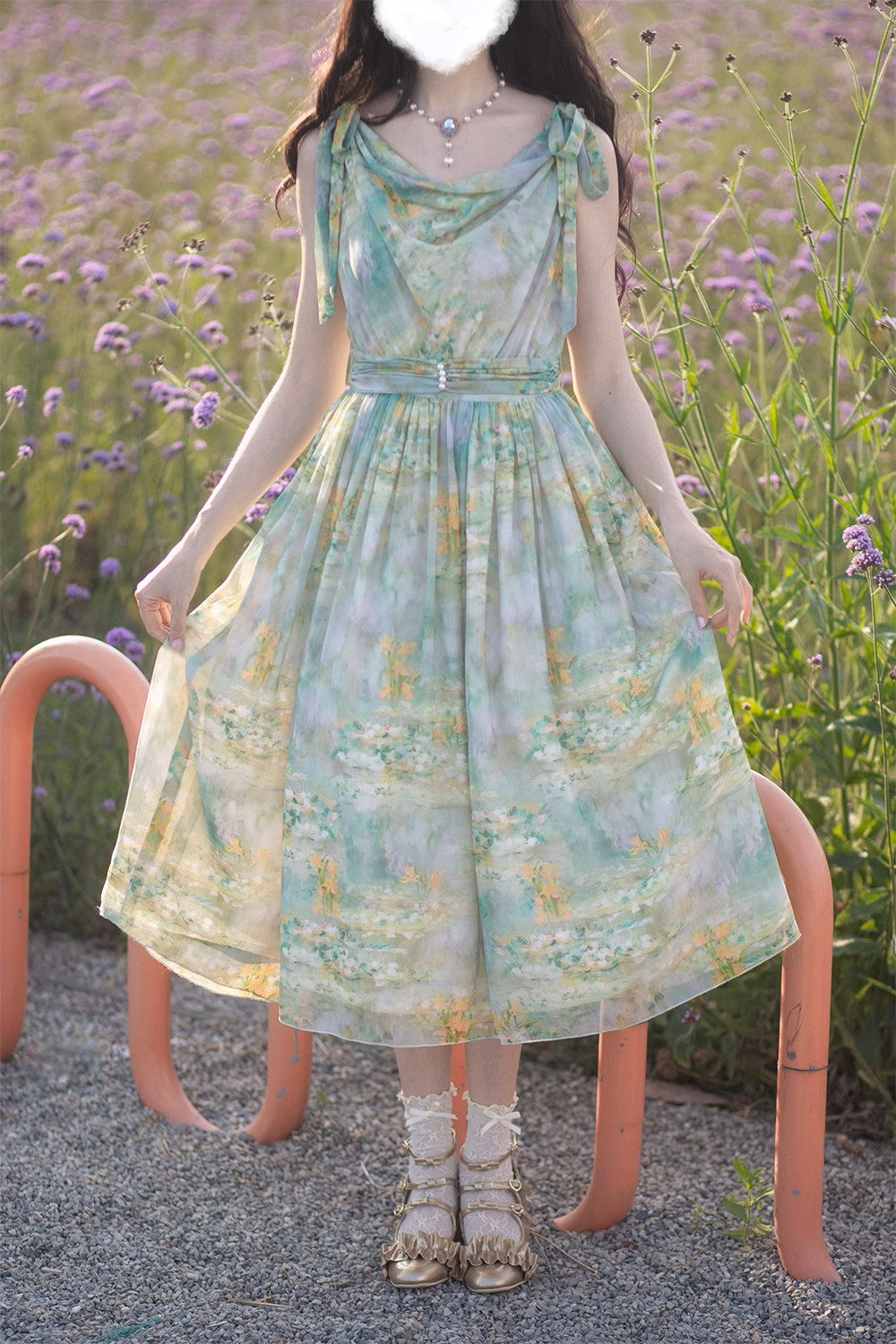 【予約販売】Elegance Greek 油彩画風プリントジャンパースカート