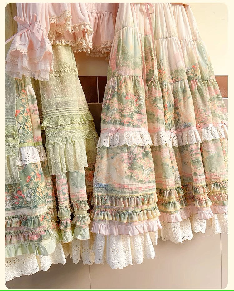[Resale/Pre-orders available until 2/12] Fragrant Grass Flare Sleeve Tiered Dress