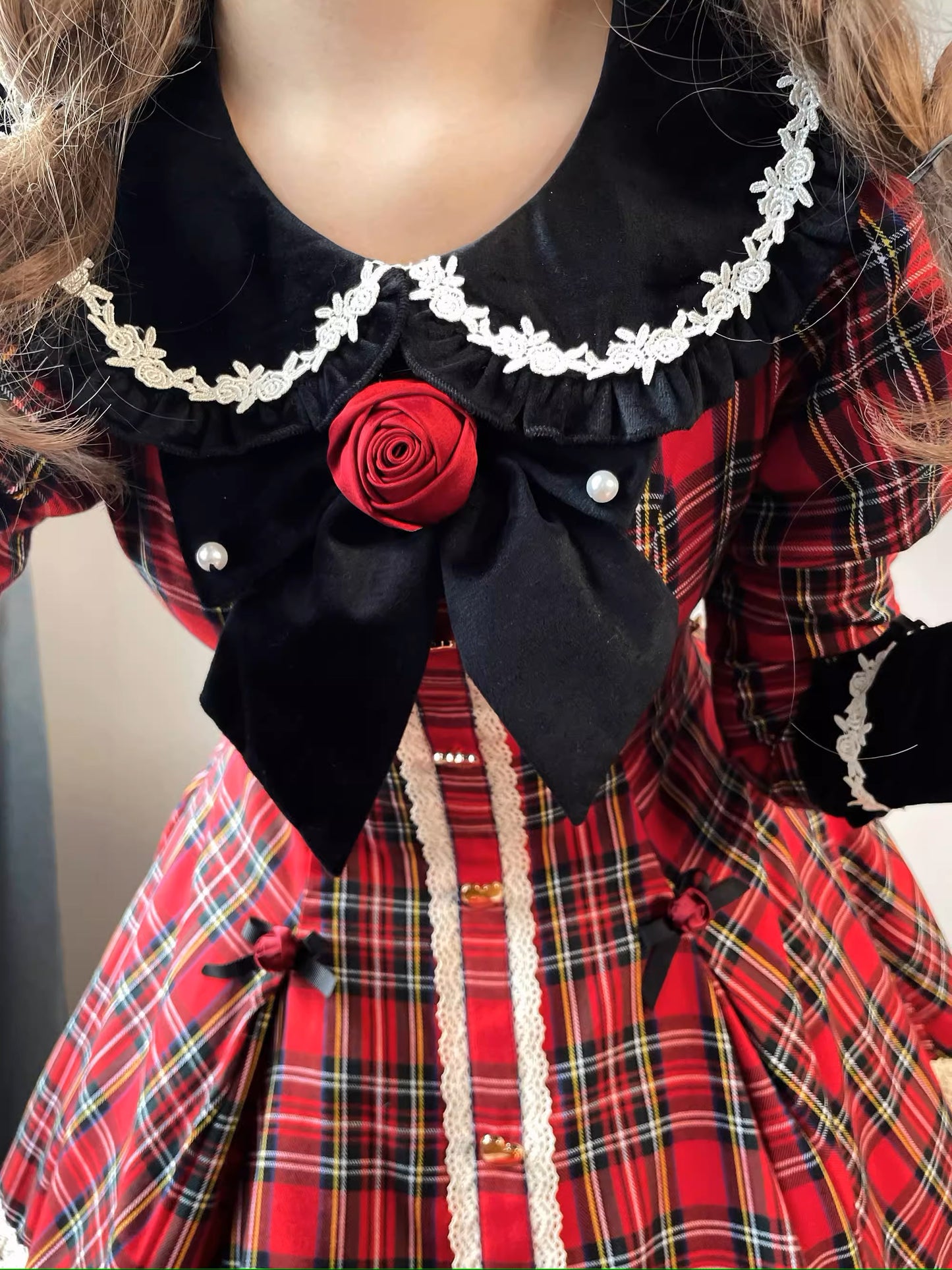 【販売期間終了】蔷薇爱丽丝 ジゴ袖のビッグリボンワンピース