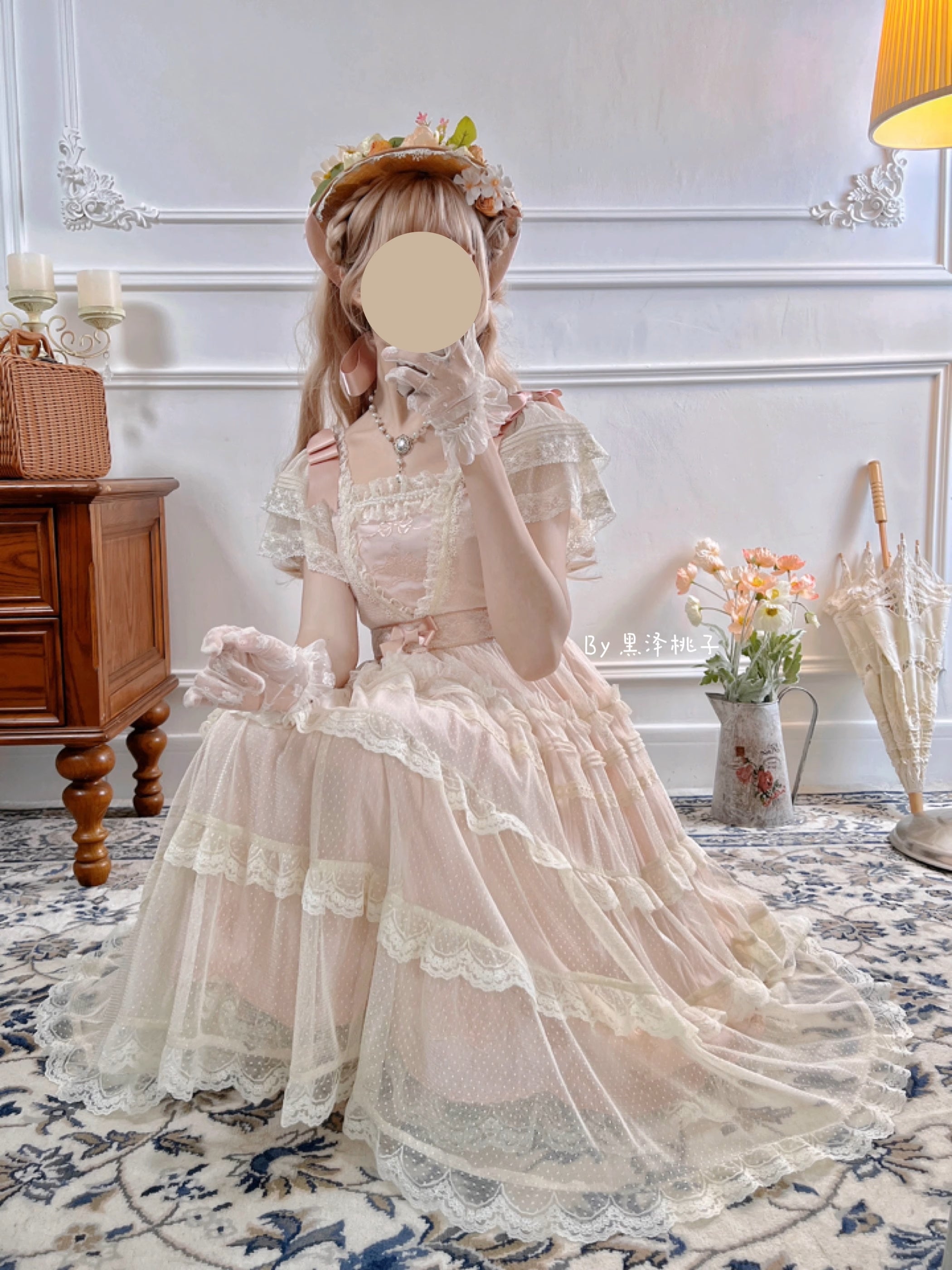 Afternoon Tea Party 刺繍入りドットチュールドレス