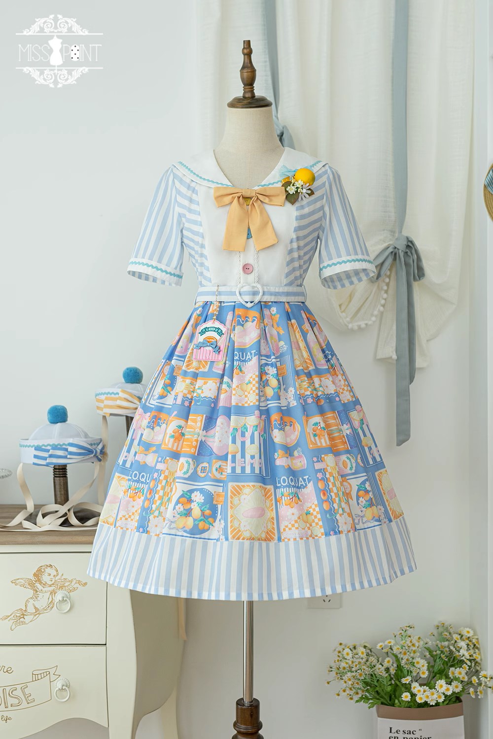 【予約販売】Loquat and Lemon セーラーカラーワンピース