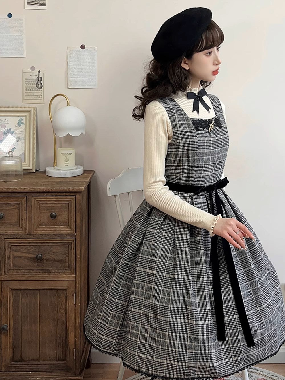 【予約販売】Earl Gray チェックのジャンパースカート