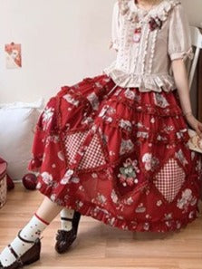 Strawberry Bouquet 前ボタンスカート