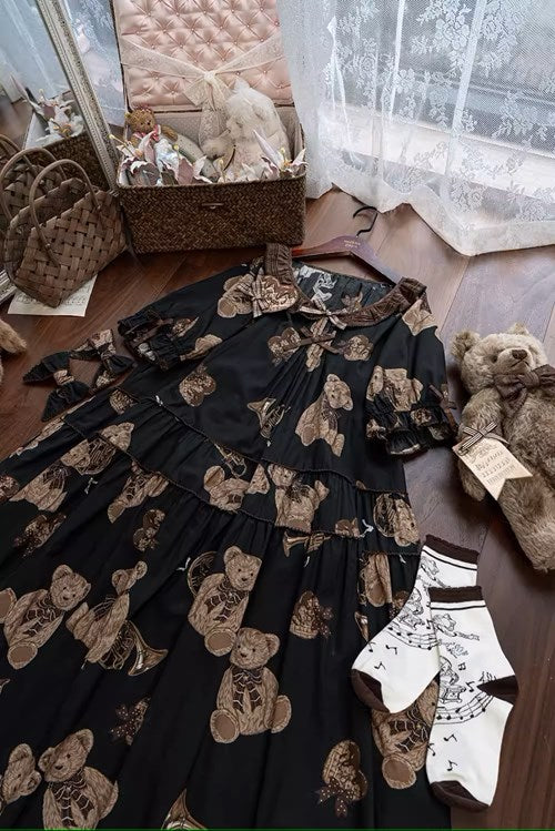 [Sales period ended] Chocolate Bear Movement One-piece dress type 1