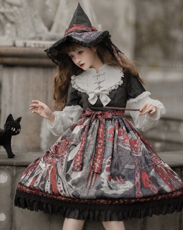 魔女の姉妹 ゴスロリ フリルワンピース