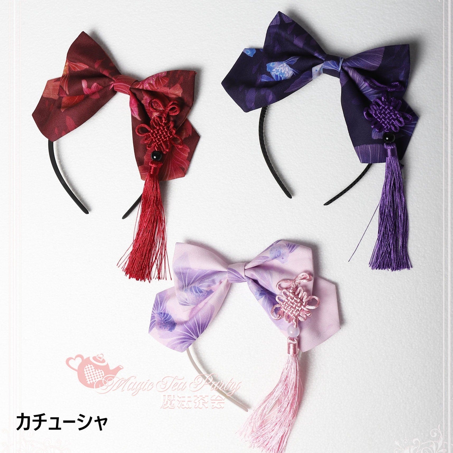 Yumemiru Goldfish Flower Lolita Dress with Arm Sleeves and Hair Accessories
