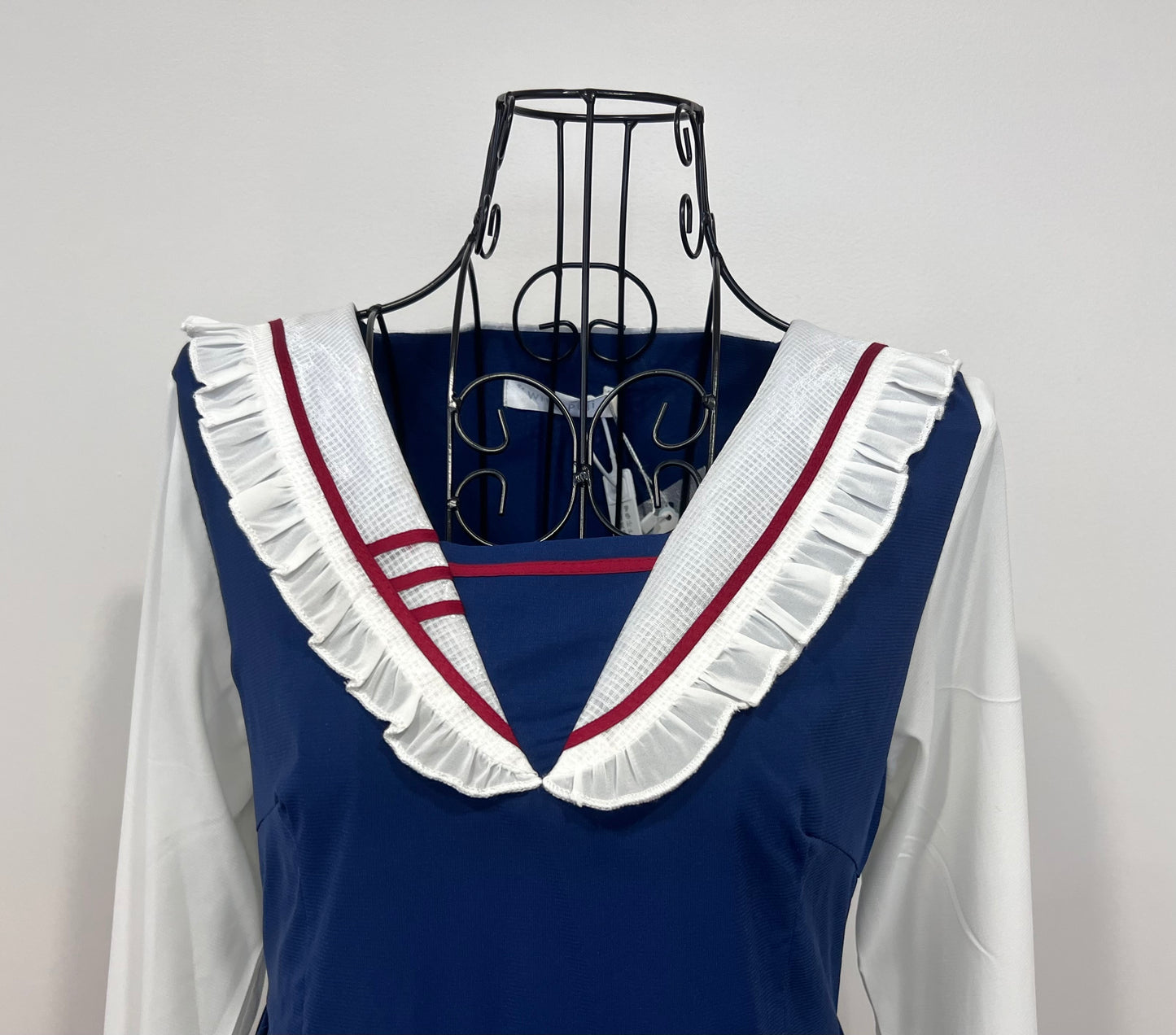 Navy Sailor Collar Chiffon Dress