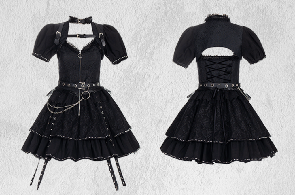 ライブ参戦服　ゴスロリ風　ジャンパースカート