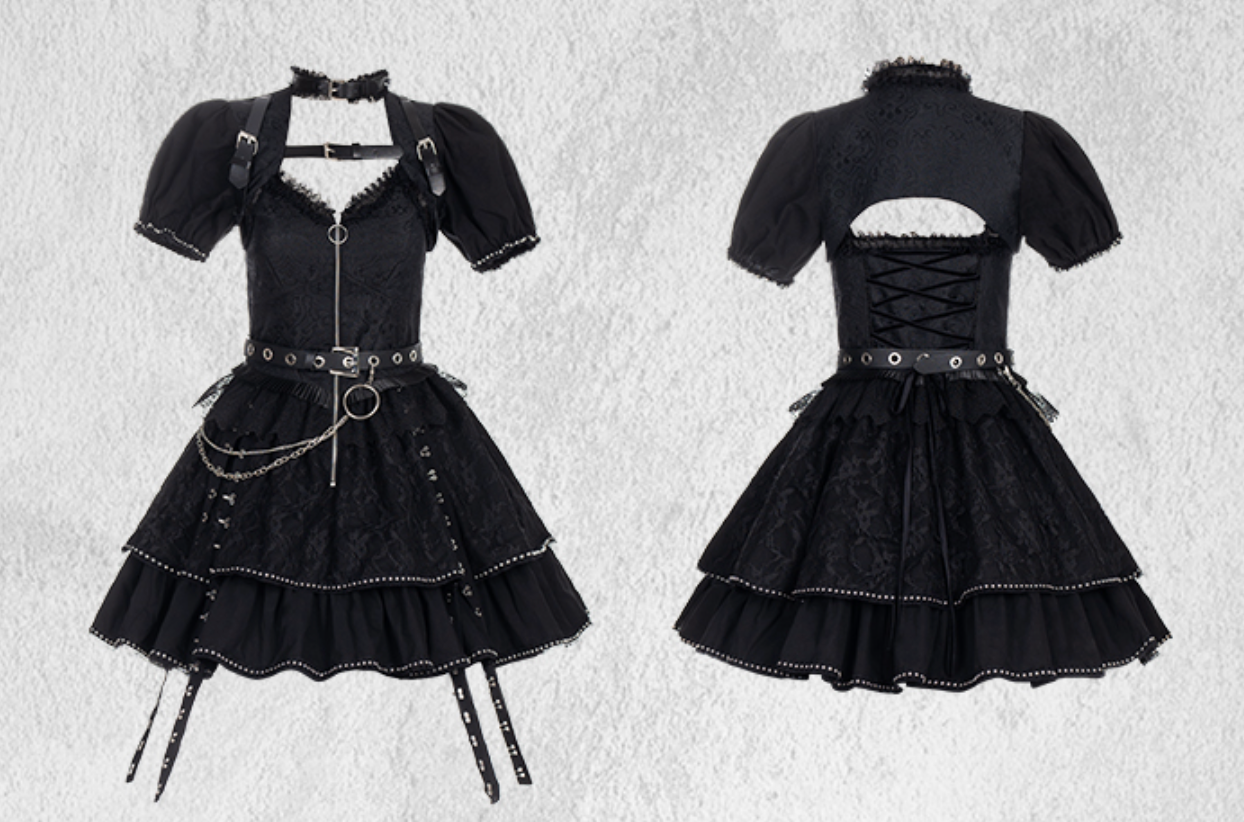 ライブ参戦服　ゴスロリ風　ジャンパースカート