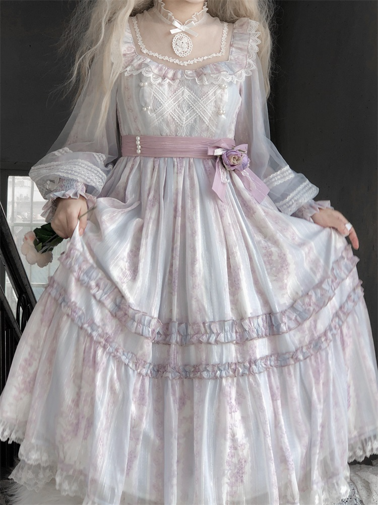 【予約販売】Garden of Flowers シアースタンドカラーワンピース