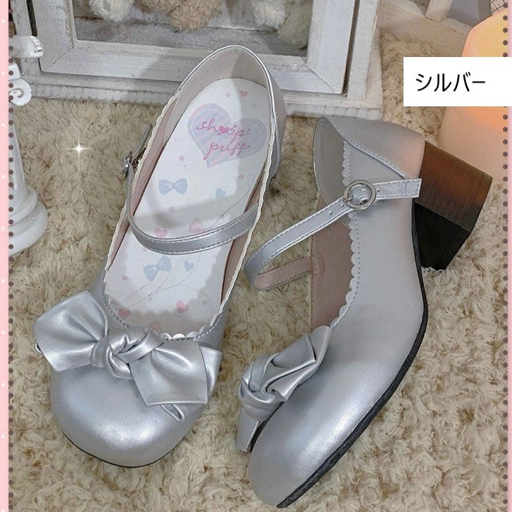 Lolita shoes 8 colors strap shoes with ribbon 4.5 cm heel