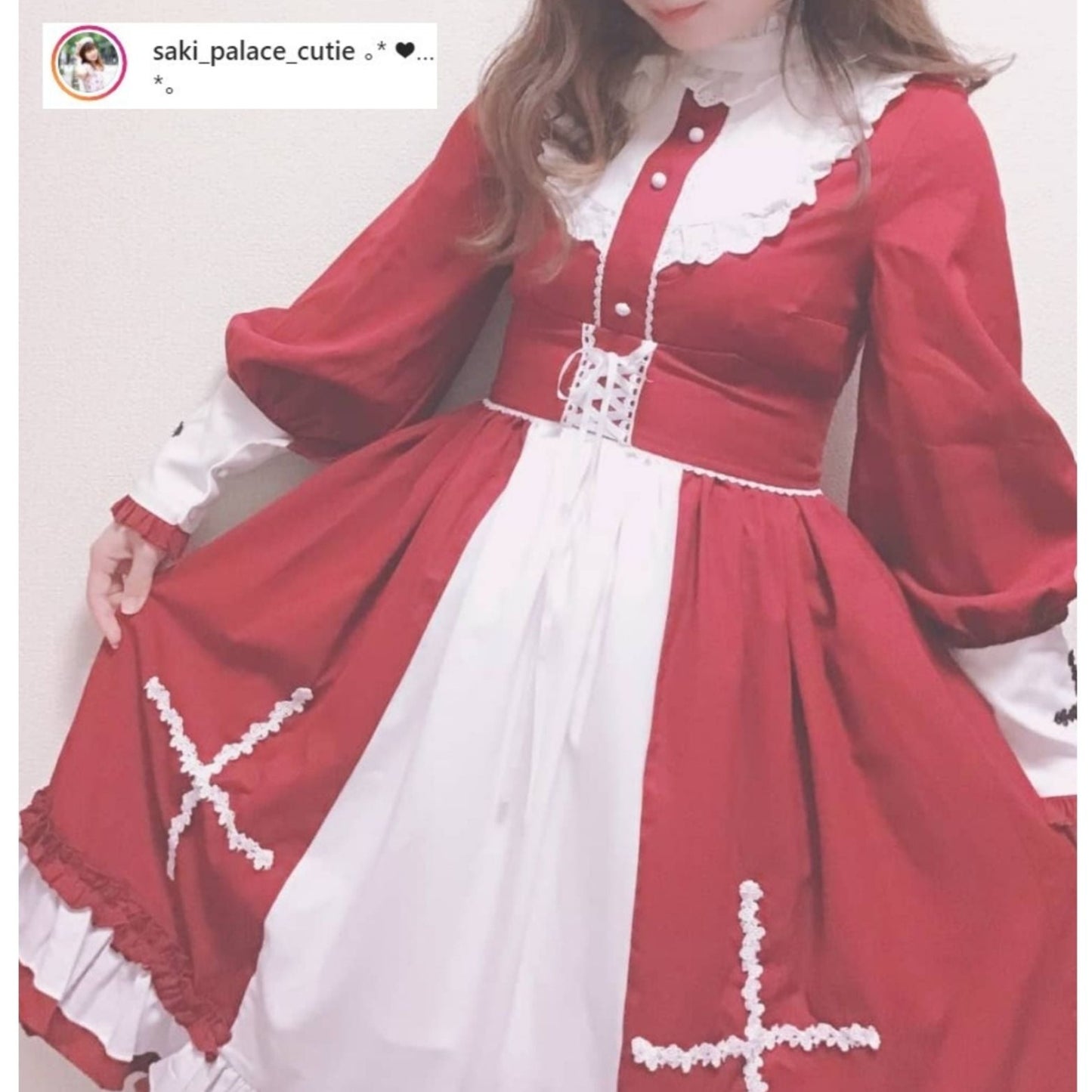 Cross lace saint lolita dress