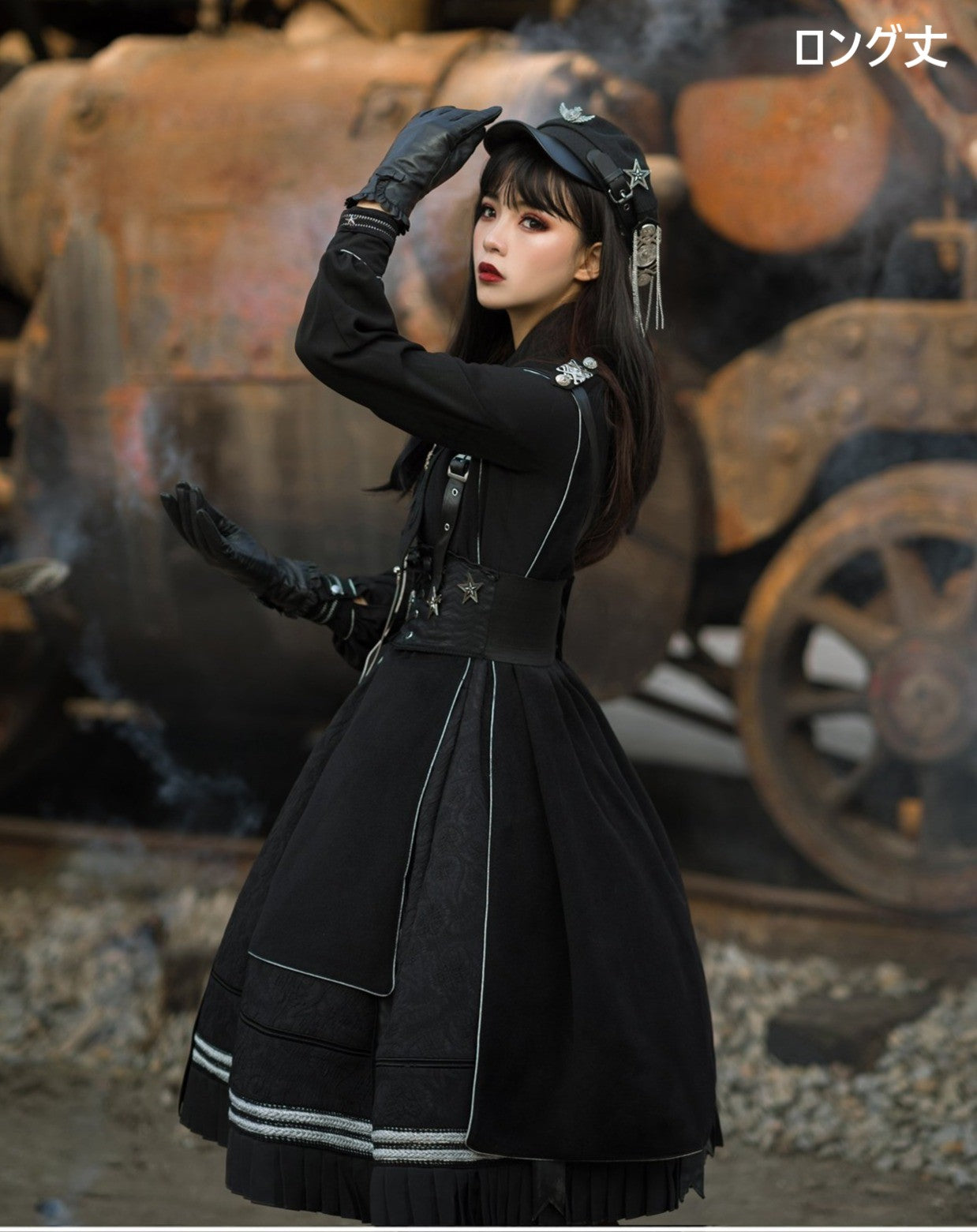 [Pre-order] Military Lolita ALPHA Black Switchable Skirt