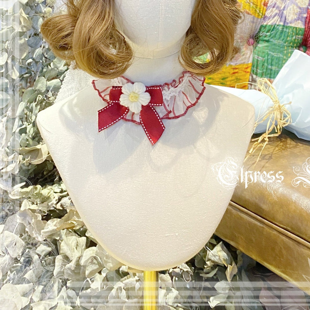 【同時購入のみ】フリルとリボンのストロベリープリンセス ブローチ・ボンネット・チョーカー他