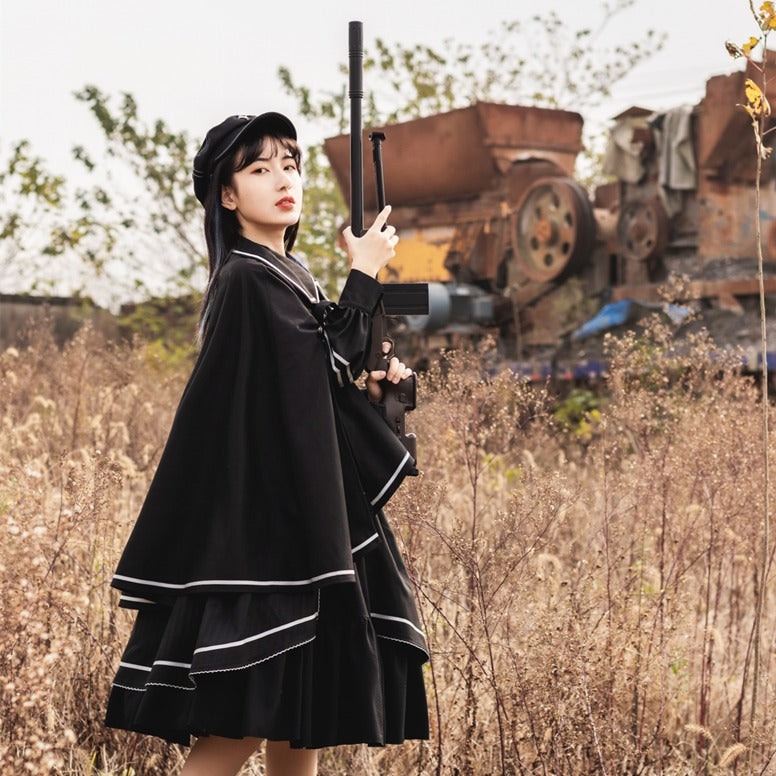 [Partial pre-order sale] Military uniform shawl cloak military lolita dress