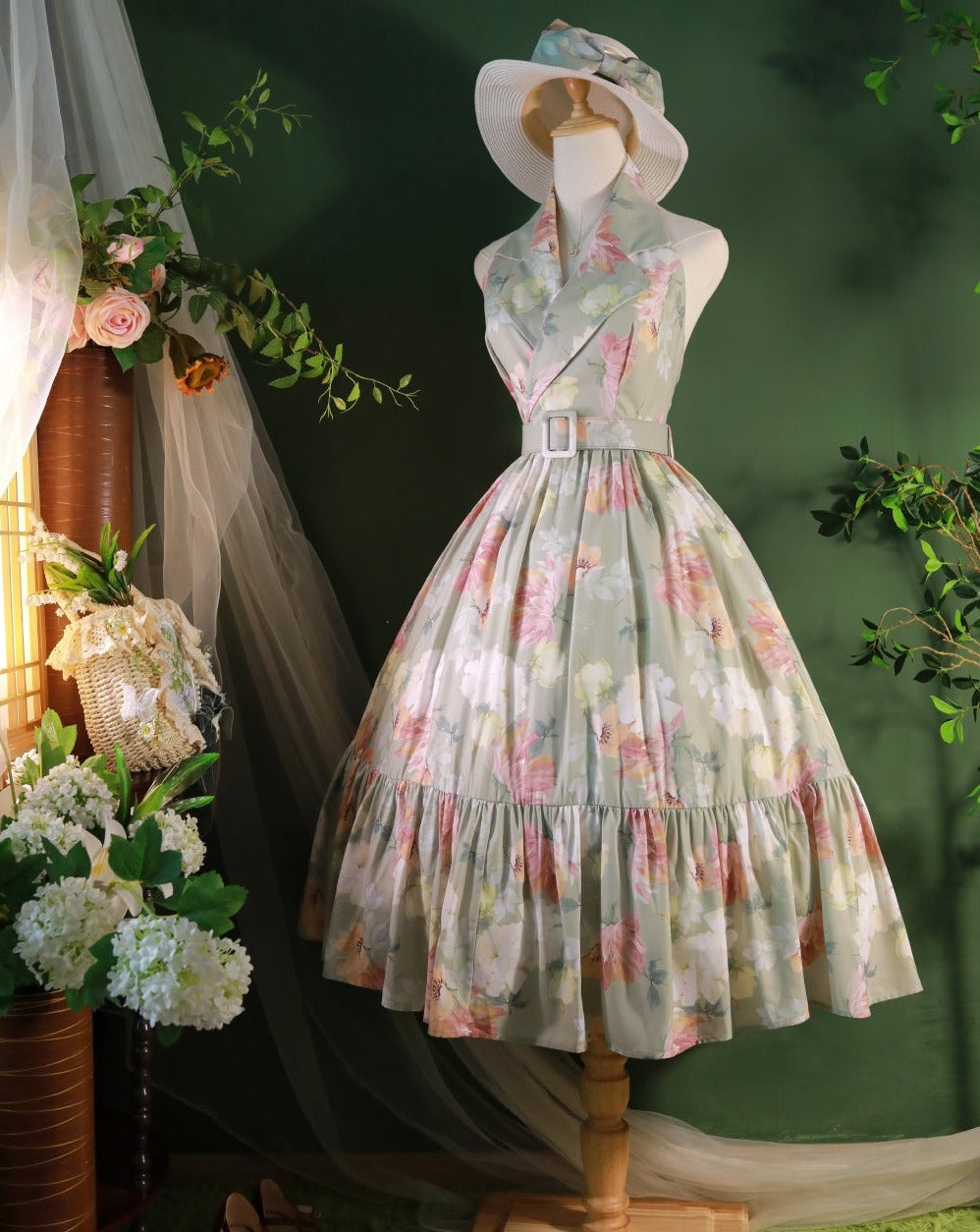 Miss Polka retro 50's floral jumper skirt