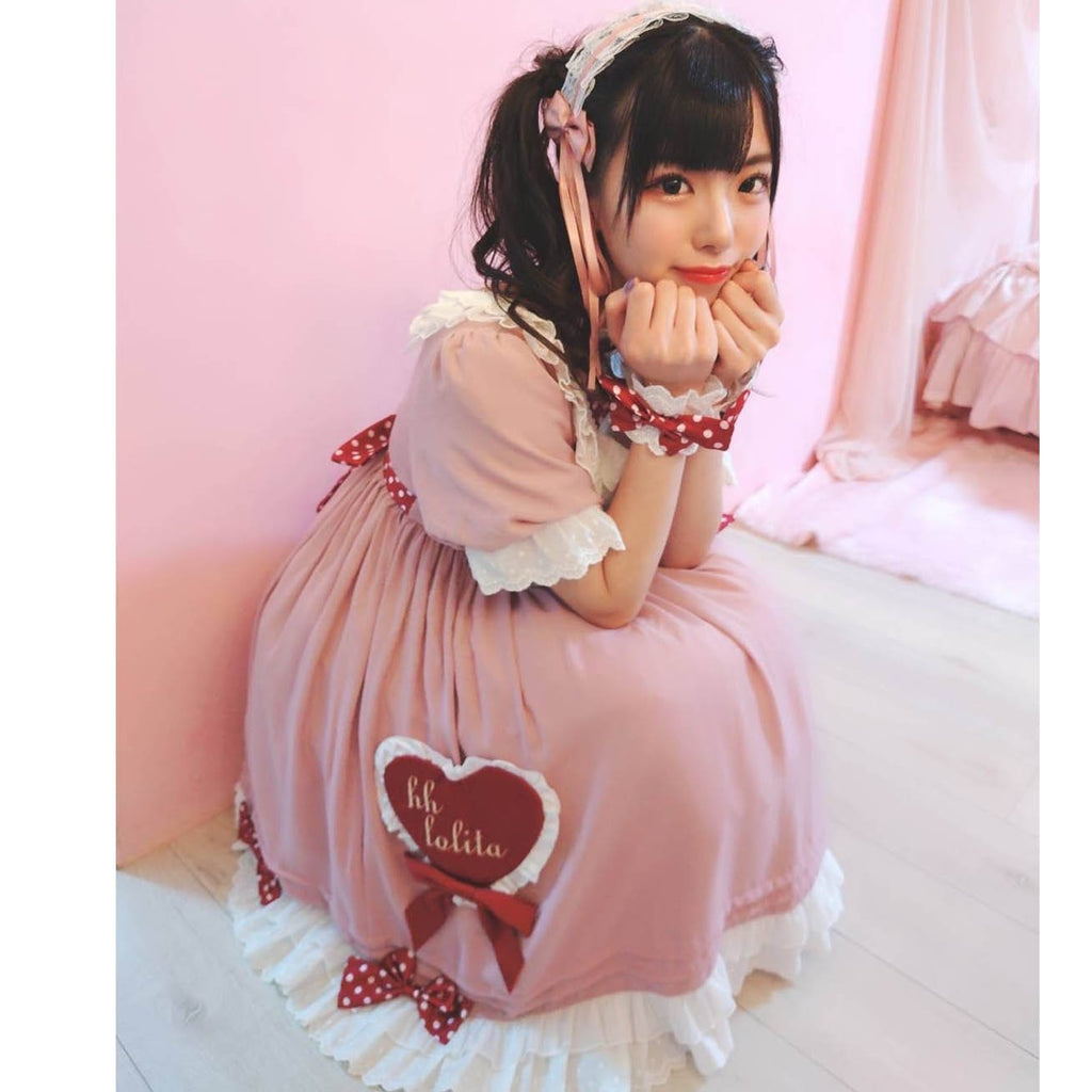 ハートとリボンがいっぱいのラブリー 甘ロリ ワンピース｜アイドル衣装｜