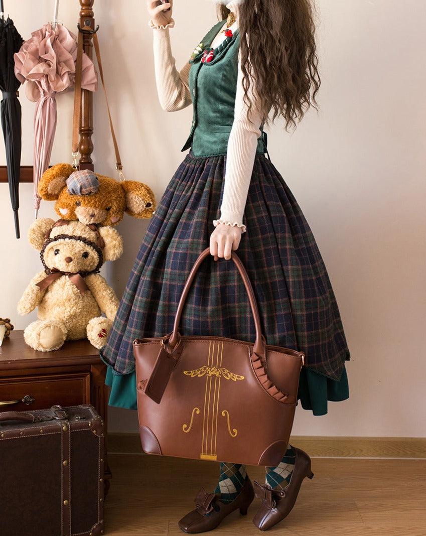 [Pre-order] Classical layered skirt with plaid pattern