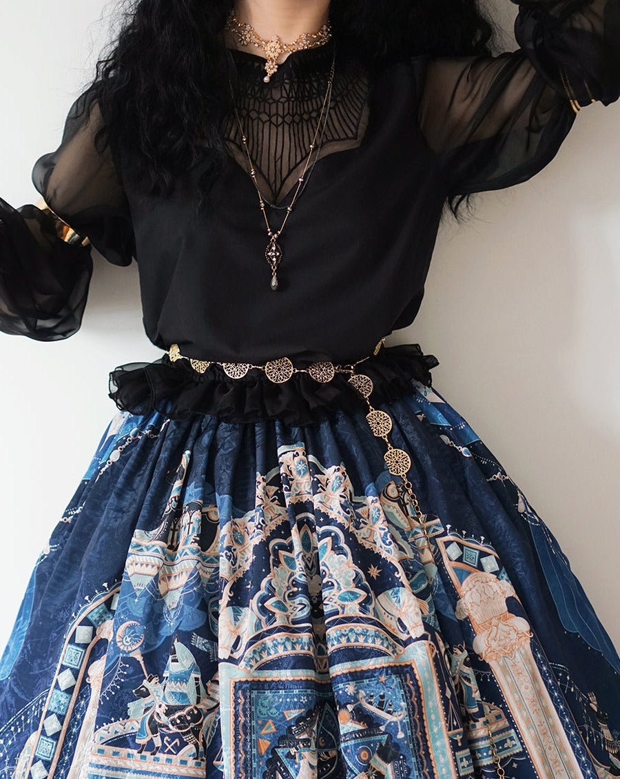 Twilight Egyptian Lolita Sheer Embroidered Blouse