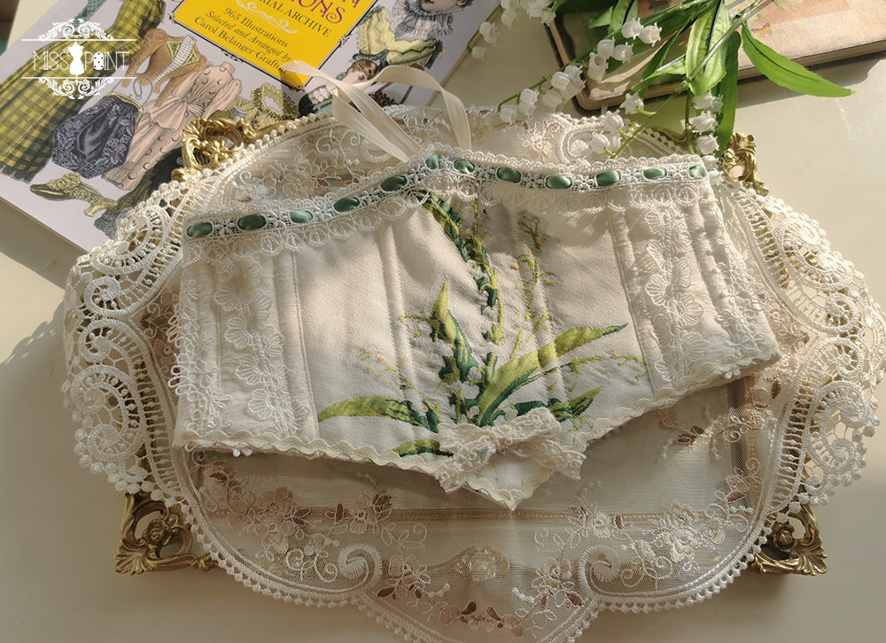 [Simultaneous purchase only] Suzuran flower embroidery bone corset