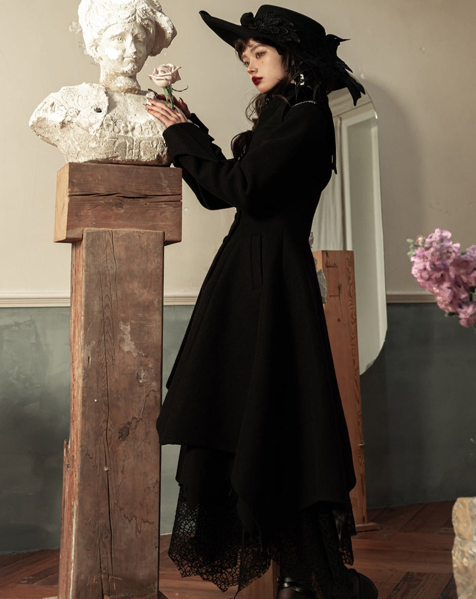 Gothic lolita bat black coat
