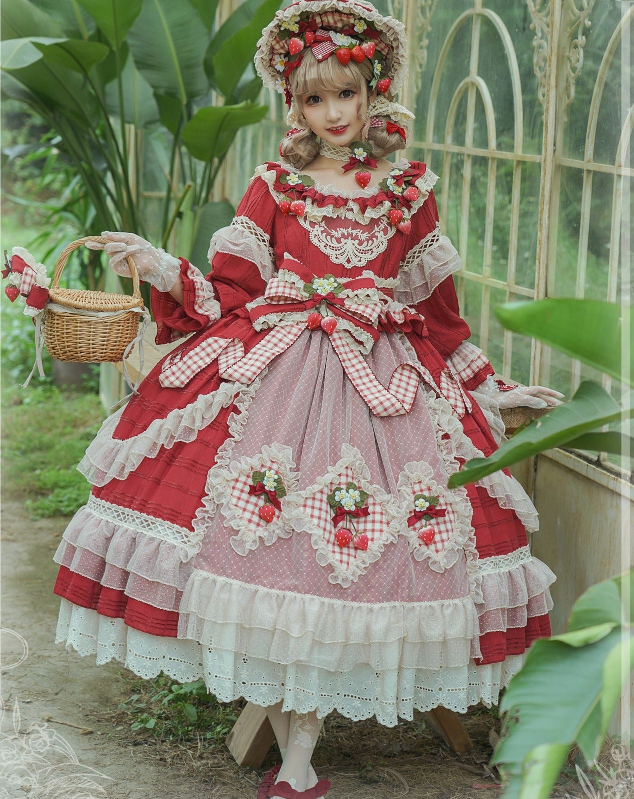 苺の薫り ガーデンプリンセスドレス 全6色 – ロリータファッション通販RonRon