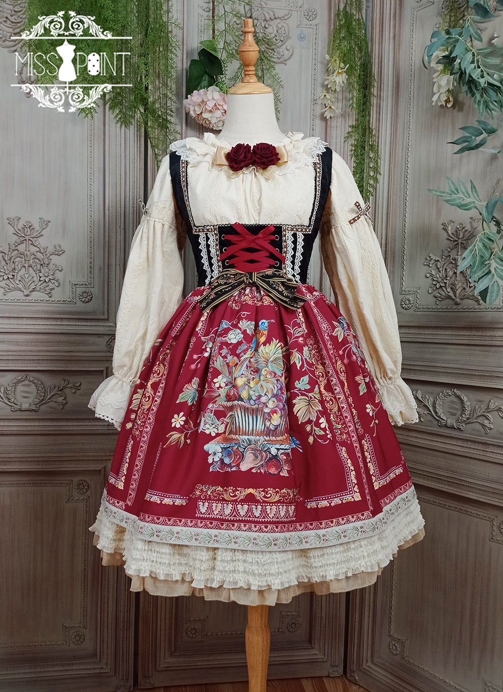 【予約販売】バイエルンの少女 カントリー風ジャンパースカート［ショートタイプ］
