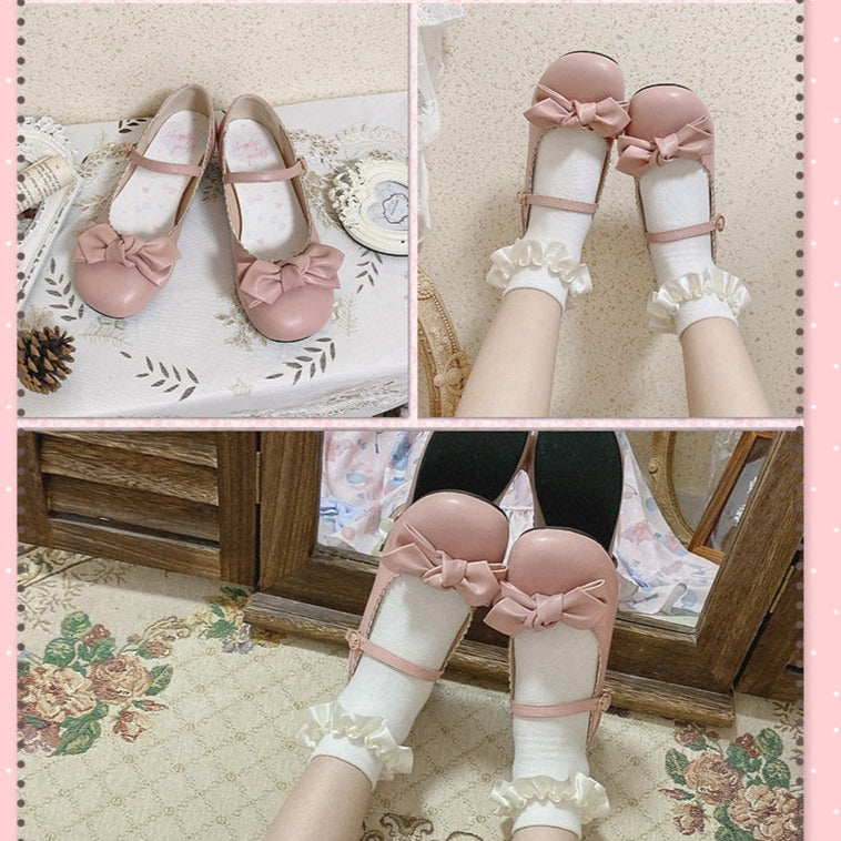 Lolita shoes 8 colors strap shoes with ribbon 2.5 cm heel